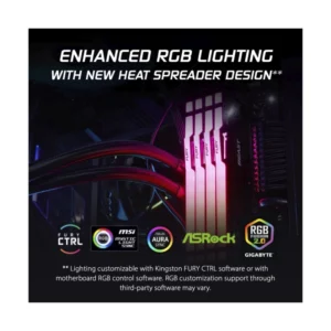 Memoria Ram Kingston Fury Beast Ddr5 16Gb/6400 (Kf564C32Bbea-16) Negro, Cl32, 1.4V, Expo/Xmp, Led-Rgb - Imagen 5