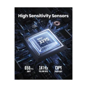 Mouse Inalambrico Gravastar Mercury M2 (Gravastar M2-Blk) Negro, 26000 Dpi, Sensor Paw3395Dm, Diseño Ligero Ahuecado De 2.79 Oz, 5 Botones Programable - Imagen 5