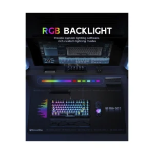 Teclado Inalambrico Gravastar Mercury K1 Lite 75% (Gs K1 Lite-Xtal-Blk) Negro, Mecanico, Bluetooth, Switch Lineales Prelubricados, Rgb Transparente - Imagen 5