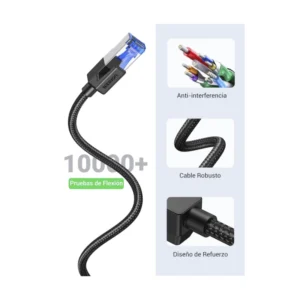 Cable De Red Ugreen (80431) 40Gbps, 2000Mhz, Trenzado Con Conector Rj45, Cat8, 2 Metros - Imagen 5
