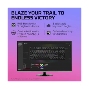 Teclado Hyperx Alloy Origins Core 80% (4P5P3Aa#Aba) Gaming, Negro, Mecanico, Switch Rojo Lineal, Cuerpo Completo De Aluminio De Grado Aeronautico, Rgb - Imagen 5