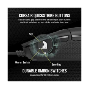 Mouse Corsair Katar Pro Xt (Ch-930C111-Na) Gaming, Negro, 18000 Dpi, Fps Ultraligero, Forma Simetrica, Led-Rgb - Imagen 5