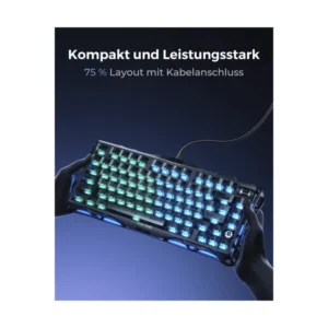 Teclado Gravastar Mercury V75 He 75% (Gs V75_blk) Gaming, Negro, Mecanico, Interruptores Magneticos, 8Khz Disparador Rapido, Semialuminio, Led-Rgb - Imagen 5