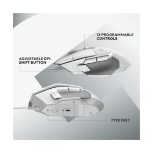 Mouse Logitech G502 X (910-006144) Gaming, Blanco, 25600 Dpi, 89G, Led-Rgb - Imagen 6