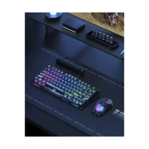 Teclado Inalambrico Gravastar Mercury K1 Lite 75% (Gs K1 Lite-Xtal-Blk) Negro, Mecanico, Bluetooth, Switch Lineales Prelubricados, Rgb Transparente - Imagen 7