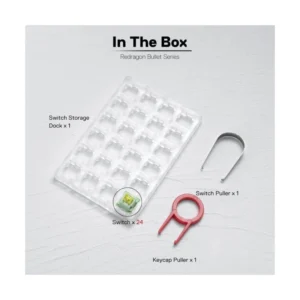 Kit Switches Redragon A113 Bullet-Qt Marron (A113Qt) 24 Pcs, Mecanicos Tactiles Silenciosos, Placa De 3 Pines, Intercambiable En Caliente, 50 Millones - Imagen 7