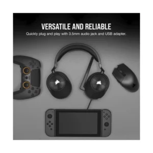 Auricular Corsair Hs55 Surround V2 (Ca-9011389-Ww) Gaming, Negro, Multiplataforma, Dolby Atmos, Microfono Omnidireccional, Ligero - Imagen 7