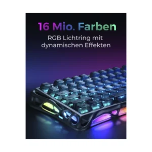 Teclado Gravastar Mercury V75 He 75% (Gs V75_blk) Gaming, Negro, Mecanico, Interruptores Magneticos, 8Khz Disparador Rapido, Semialuminio, Led-Rgb - Imagen 7