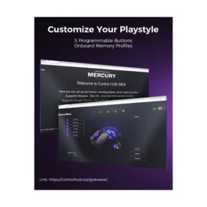 Mouse Inalambrico Gravastar Mercury X Pro (Gs Xpro-Blk) Negro, 32000 Dpi, Dongle De 8 K, Sensor Paw 3950, Sondeo De 8,000 Hz, 5 Botones Programables - Imagen 7