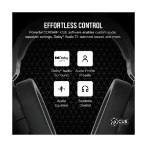 Auricular Corsair Hs55 Surround V2 (Ca-9011389-Ww) Gaming, Negro, Multiplataforma, Dolby Atmos, Microfono Omnidireccional, Ligero - Imagen 8