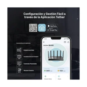 Router Inalambrico Tp-Link Be6500 (Archer Be400) Wi-Fi 7, 2.4Ghz/688Mbps, 5Ghz/5764Mbps, Antena X6, X1 Lan + X1 Wan 2.5 Gbps, X3 Lan 1 Gbps + X1 Usb - Imagen 8