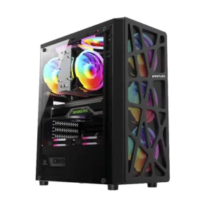 Case Fpmax (Cortex) Sin Fuente, Negro, Atx, 1 Panel Vidrio, X3 Fan, Led Rainbow - Imagen 1
