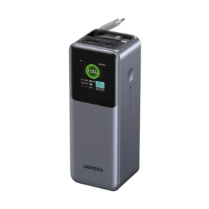 Power Bank Ugreen Pb726 (55987B) Nexode, Cable Retractil Integrado, Pantalla Inteligente Tft, Carga Rapida De 165 W, 20000Mah