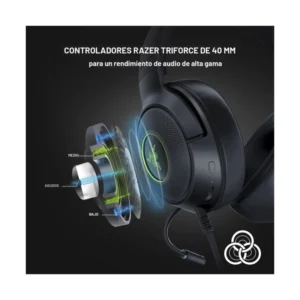 Auricular Razer Kraken V3 X (Rz04-03750300-R3U1) Gaming, Negro, Construccion Ligera, Microfono Cardioide Hyperclear, Sonido 7.1, Triforce 1.575, Rgb - Imagen 3