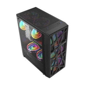 Case Fpmax (Cortex) Sin Fuente, Negro, Atx, 1 Panel Vidrio, X3 Fan, Led Rainbow - Imagen 3