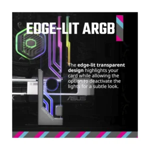 Soporte Para Tarjeta Grafica Cooler Master Atlas Argb (Mca-U000R-Agsbtg-00) Soporte De Imanes De Aluminio, Vidrio Templado Argb, Doble Eje Vertical - Imagen 4