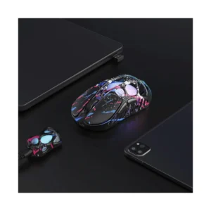 Mouse Inalambrico Gravastar Mercury X Pro (Gs X Pro_cg_blk) Grafiti Neon, 32000 Dpi, 8 Khz, Ultraligero, 49 G, Triple Modo, Rendimiento Profesional - Imagen 4