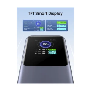 Power Bank Ugreen Pb722 (35525B) Negro, Pantalla Tft Inteligente, Carga Rapida De 200W, Pd 3.1, 25000Mah - Imagen 4