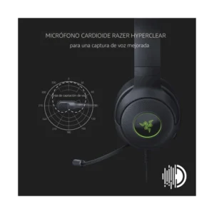 Auricular Razer Kraken V3 X (Rz04-03750300-R3U1) Gaming, Negro, Construccion Ligera, Microfono Cardioide Hyperclear, Sonido 7.1, Triforce 1.575, Rgb - Imagen 4