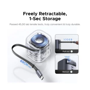 Cargador De Pared Ugreen Nexode Pro X614 (65821) X1 Usb-C, X1 Usb-A, 45W Carga Rapida, Gan, Con Cable Retractil - Imagen 5