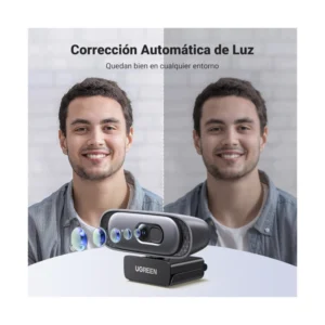 Camara Web Ugreen Cm778 (35626) Fhd, 2K 30 Fps, Negro, Dos Microfonos Incorporados, Cancelacion De Ruido, Rotacion 360, Soporta Streaming Youtube - Imagen 5