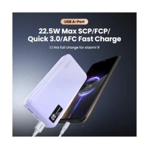 Power Bank Ugreen Pb312 (65590B) Morado, Pantalla Digital, Carga Rapida De 20 W, 20000Mah - Imagen 5