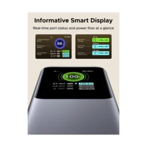 Power Bank Ugreen Pb726 (55987B) Nexode, Cable Retractil Integrado, Pantalla Inteligente Tft, Carga Rapida De 165 W, 20000Mah - Imagen 6