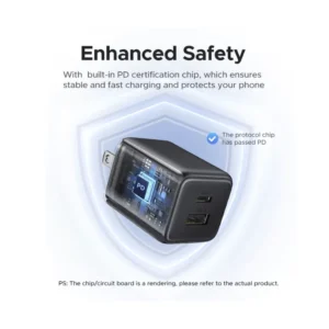 Cargador De Pared Ugreen X514 (55533) Gan, X1 Usb-C, X1 Usb-A, Carga Rapida De 20W - Imagen 6