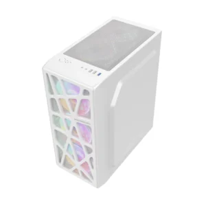 Case Fpmax (Cortex-W) Sin Fuente, Blanco, Atx, 1 Panel Acrilico, X4 Fan, Led Rainbow - Imagen 4