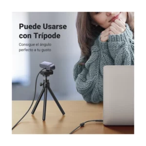 Camara Web Ugreen Cm778 (35626) Fhd, 2K 30 Fps, Negro, Dos Microfonos Incorporados, Cancelacion De Ruido, Rotacion 360, Soporta Streaming Youtube - Imagen 7