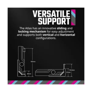 Soporte Para Tarjeta Grafica Cooler Master Atlas Argb (Mca-U000R-Agsbtg-00) Soporte De Imanes De Aluminio, Vidrio Templado Argb, Doble Eje Vertical - Imagen 8