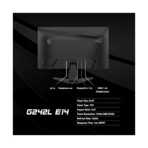 Monitor Gaming Msi Led 24" (G242L E14) Ips, Fhd, Ai Vision, Hdmi/Dp, 1Ms, 144Hz - Imagen 10