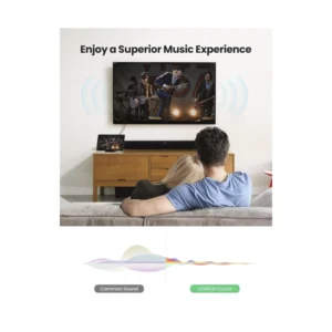 Cable De Audio 3.5Mm A Rca X2 Ugreen (80847) Negro, Cable Trenzado, Carcasa De Metal, 2 Metros - Imagen 3