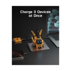 Cargador De Pared 2 Usb-C + Usb Gravastar Alpha 65 (A65_ylw) Amarillo, Robot Gan, 65W, Carga Rapida, Compacto Plegable - Imagen 3