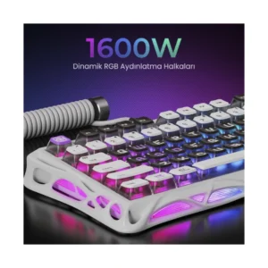 Teclado Gravastar Mercury V75 He 75% (Gs V75_gwt) Gaming, Mecha Gris, Mecanico, Switch Hall Effect, Sondeo De 8000 Hz, Accionamiento Ajustable, Rgb - Imagen 3