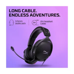 Auricular Hyperx Cloud Stinger 2 (519T1Aa) Negro, Ligeros, Con Microfono Giratorio Para Silenciar, Sonido Dts Spatial Audio - Imagen 3