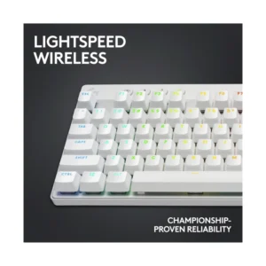 Teclado Inalambrico Logitech G Pro X Tkl Lightspeed 80% (920-012143) Gaming, Blanco, Mecanico, Switch Marron, Bluetooth, Teclas Pbt, Led-Rgb - Imagen 4