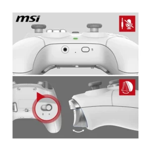 Mando Inalambrico Msi (Force Gc300 W White) Blanco, Doble Vibracionn, Bluetooth, Para Pc/Android - Imagen 4