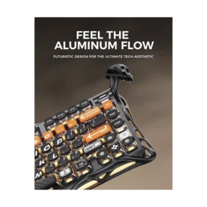 Teclado Inalambrico Gravastar Mercury K1 Pro 75% (Gs K1 Pro_bo_blk) Negro Mate, Mecanico, Switch Lineales, Aleacion De Aluminio, Led-Rgb - Imagen 4