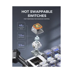 Teclado Inalambrico Gravastar Mercury K1 Pro 75% (Gs K1 Pro_s_cgry) Metal Cepillado, Mecanico, Switch Lineales, Aleacion De Aluminio, Led_rgb - Imagen 4