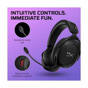 Auricular Inalambrico Hyperx Cloud Stinger 2 (676A2Aa) Negro, Microfono Giratorio Para Silenciar Con Cancelacion De Ruido, Hasta 20 Horas, Dtsx - Imagen 4