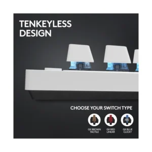 Teclado Inalambrico Logitech G Pro X Tkl Lightspeed 80% (920-012143) Gaming, Blanco, Mecanico, Switch Marron, Bluetooth, Teclas Pbt, Led-Rgb - Imagen 5