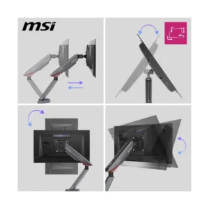 Brazo Soporte Para Monitor Msi (Mpg Mt161R) Negro, Rack Base, Para 17" A 45", De 2Kg Hasta 16Kg, Montaje Ajustable, Abrazadera Y Pasacables - Imagen 5
