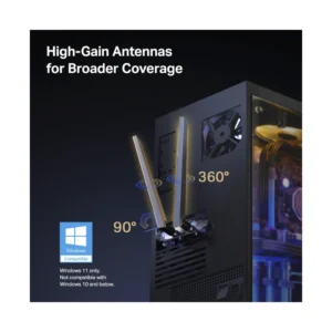 Tarjeta Pcie Inalambrico + Bluetooth 5.4 Tp-Link Be6500 (Archer Tbe400E) Wifi 7, Tri-Band, 2.4Ghz/688Mbps, 5Ghz/2880Mbps, Antena X2, Mlo, Wpa3 - Imagen 5