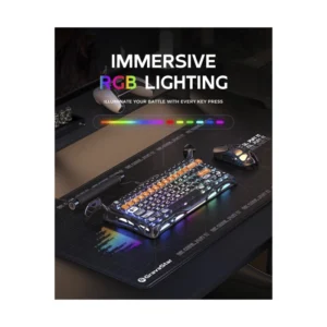 Teclado Inalambrico Gravastar Mercury K1 Pro 75% (Gs K1 Pro_bo_blk) Negro Mate, Mecanico, Switch Lineales, Aleacion De Aluminio, Led-Rgb - Imagen 5