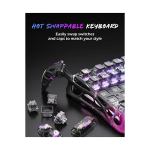 Teclado Gravastar Mercury V75 Pro He 75% (Gs V75 Pro_cg_blk) Grafiti Neon, Mecanico, Switch Hall Effect, Sondeo De 8000 Hz, Marco De Semialuminio, Rgb - Imagen 5