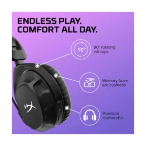 Auricular Inalambrico Hyperx Cloud Stinger 2 (676A2Aa) Negro, Microfono Giratorio Para Silenciar Con Cancelacion De Ruido, Hasta 20 Horas, Dtsx - Imagen 5