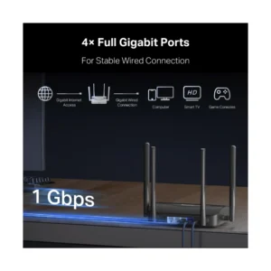 Router Inalambrico Mercusys Be3600 (Mr25Be) Wi-Fi 7, 2.4Ghz/688Mbps, 5Ghz/2880Mbps, Antena X4, Port X4 10/100/1000Mbps, Vpn, Mlo, Canal De 160 Mhz+ - Imagen 6