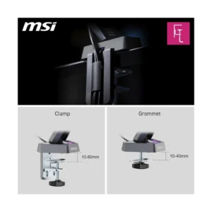 Brazo Soporte Para Monitor Msi (Mpg Mt161R) Negro, Rack Base, Para 17" A 45", De 2Kg Hasta 16Kg, Montaje Ajustable, Abrazadera Y Pasacables - Imagen 6