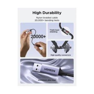 Adaptador Usb A Audio 3.5Mm Ugreen (30757) Cable 25Cm, Soporte Para Microfono Trrs, Cable Trenzado - Imagen 6